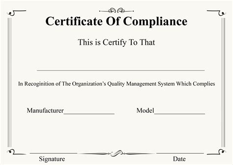 Certificate of Compliance .